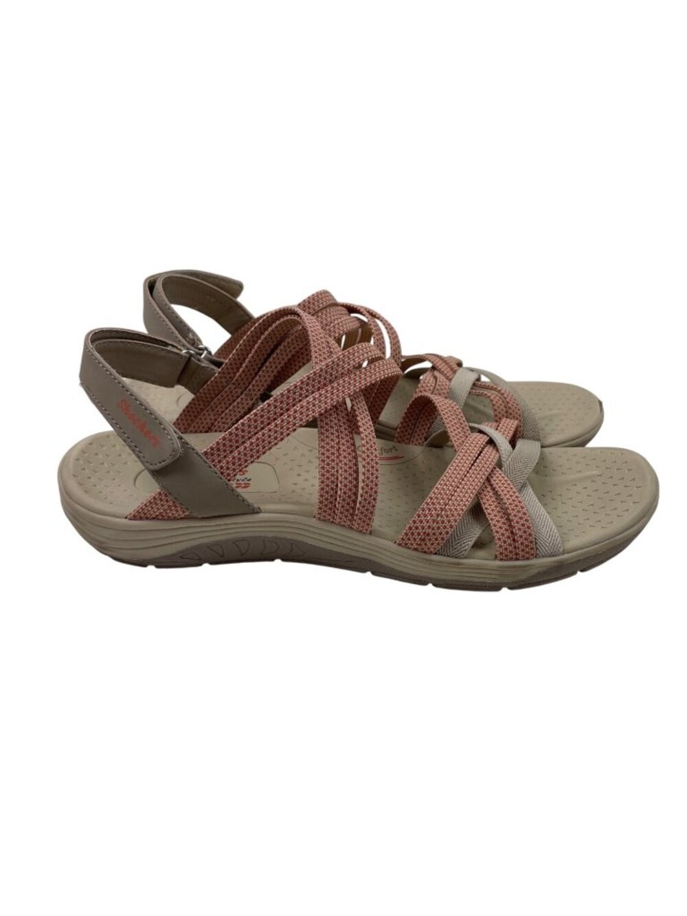 Skechers Washable Reggae Cup Sport Sandals Smitten By You Taupe/Coral Size 11 - Picture 2 of 10
